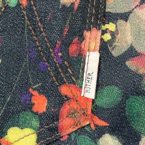 Mother The Looker Magical Forest Jeans Size 34 Floral Denim Made in USA - Picture 12 of 12